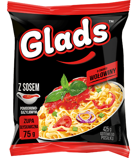 Zupa błyskawiczna o smaku wołowiny z sosem «pomidorowo-bazyliowym» Zupa błyskawiczna o smaku wołowiny z sosem «pomidorowo-bazyliowym»