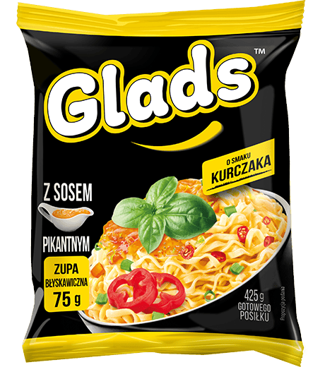 Локшина Glads зі смаком курки та пряним соусом